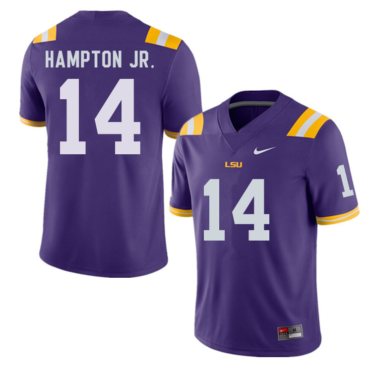 Men #14 Maurice Hampton Jr. LSU Tigers College Football Jerseys Sale-Purple - Click Image to Close